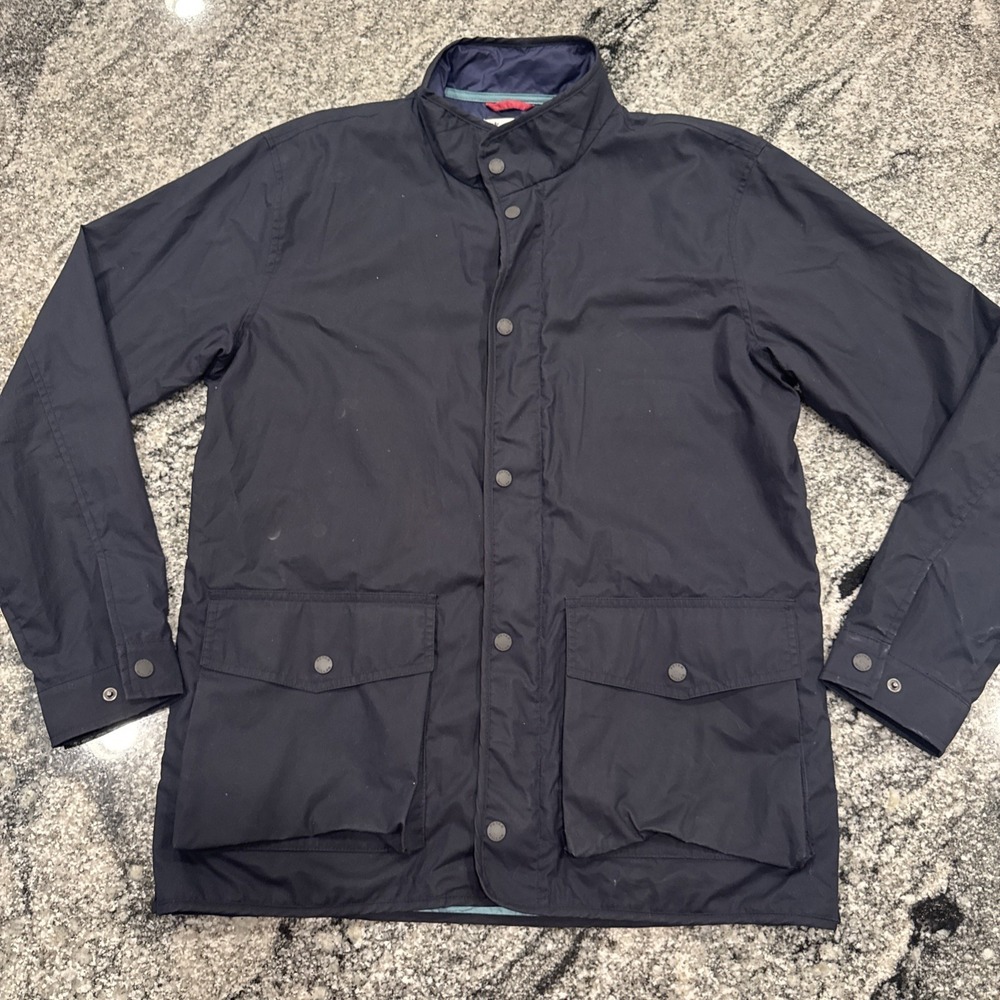 Peter Millar Mens Medium Harrison Field Jacket Navy Blue Outdoor Water Resistant